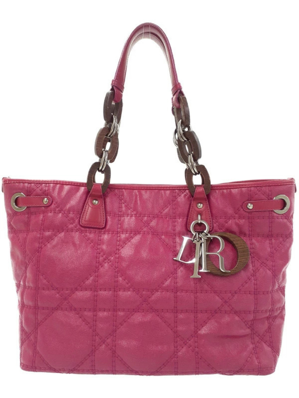 Christian Dior Black Cannage Panarea Tote quilted Pink